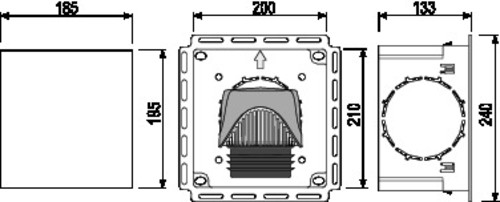 Škatla SANIT ravna z odzračevalnikom fi 70-100