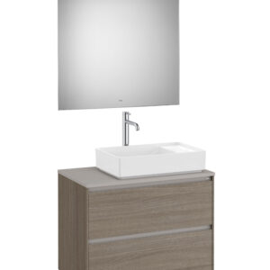 ROCA ONA kopalniška omarica z dvema predaloma in LED ogledalom (za umivalnik na desni strani)