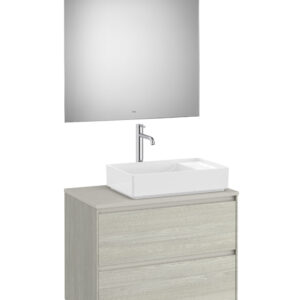 ROCA ONA kopalniška omarica z dvema predaloma in LED ogledalom (za umivalnik na desni strani)