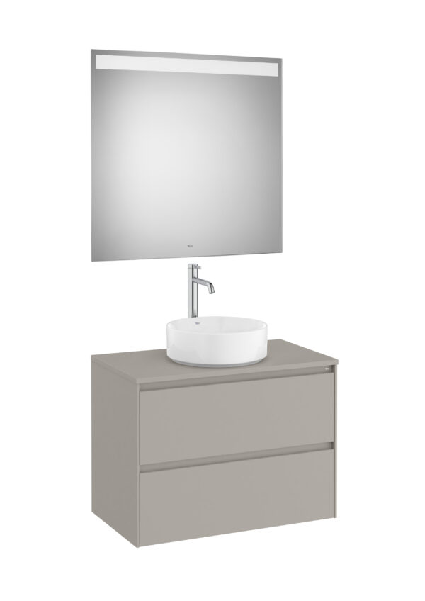 ROCA ONA kopalniška omarica z dvema predaloma in LED ogledalom (za umivalnik na sredini)